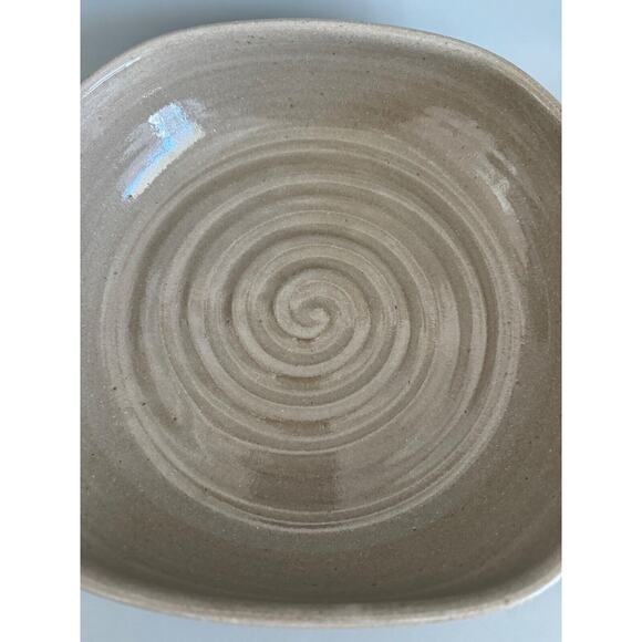 Vintage Jugtown Ware Pottery Serving Dish with Handles Floral 11x10.5 - Picture 3 of 7